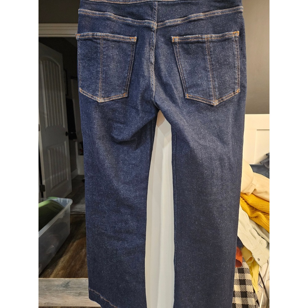 PILCRO Designer Dark Wash High Rise Flare Jeans Women's Size 30 Made in Turkey - Picture 2 of 3